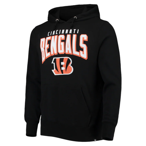 Cincinnati Bengals Black 47 Brand Team Elements Arch Headline Pullover Hoodie