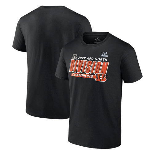 Cincinnati Bengals Black 2022 AFC North Division Champions Divide & Conquer T-Shirt
