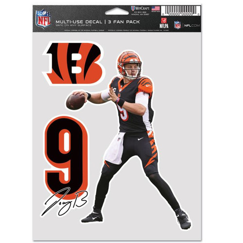 Cincinnati Bengals Joe Burrow 3-Pack Multi-Use Decals