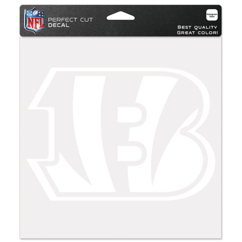 Cincinnati Bengals White 8"x8" Perfect Cut Decal