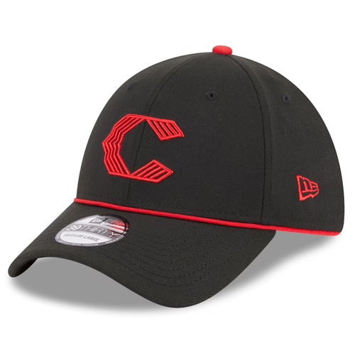 Cincinnati Reds New Era Black 2023 City Connect 39THIRTY Flex Fit Hat