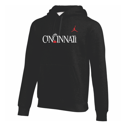 Cincinnati Bearcats Jordan Brand Black Throwback Wordmark Club Fleece Pullover Hoodie