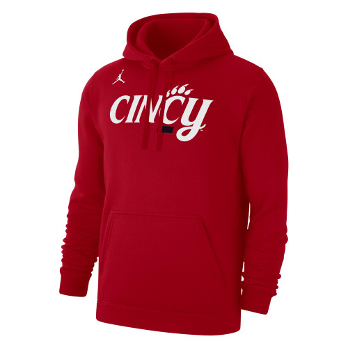 Cincinnati Bearcats Jordan Brand Red Cincy Logo Club Fleece Pullover Hoodie