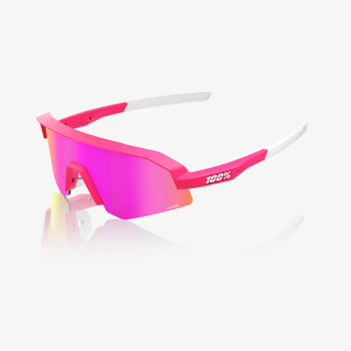 100% Speedcraft XS Sunglasses - Matte White-Pink/HiPER® Vital Pink