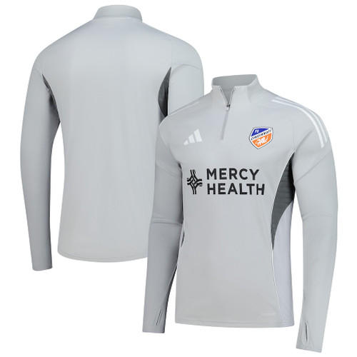 FC Cincinnati adidas 2025 AEROREADY Quarter-Zip Long Sleeve Training Top - Silver