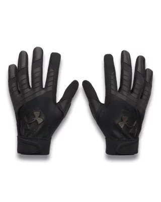 UA Clean Up Boys' Batting Gloves Black