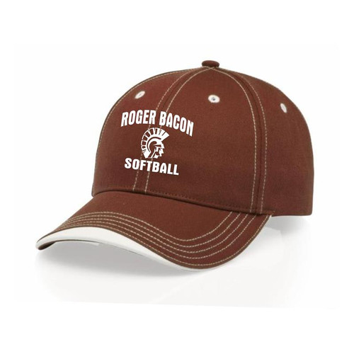 Roger Bacon Softball Brown/White Adjustable Cap