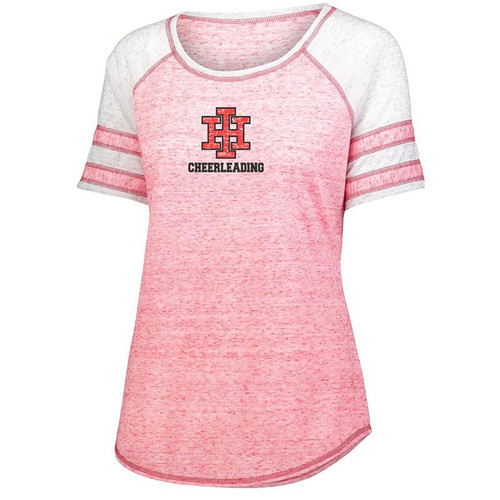 Indian Hill Cheerleading Ladies Scarlet/Silver Advocate Shirt