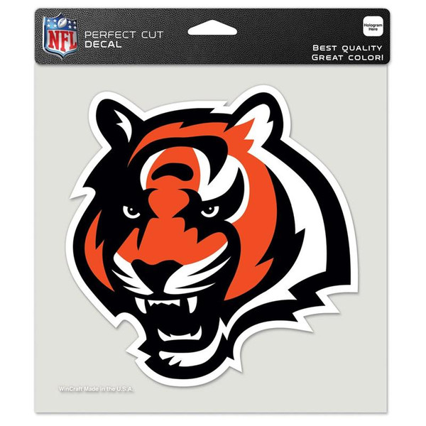 Cincinnati Bengals Tiger Head 8" x 8" Perfect Cut Color Decal