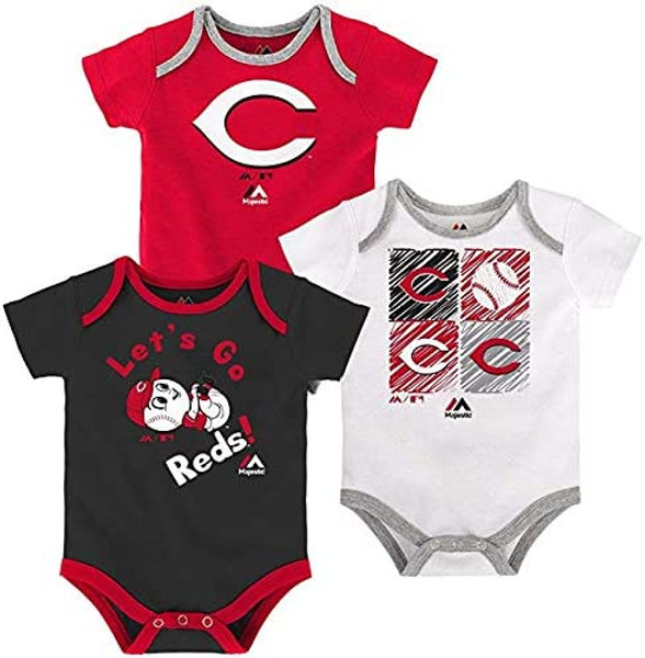 Cincinnati Reds Go Team 3-Pack Creeper Set