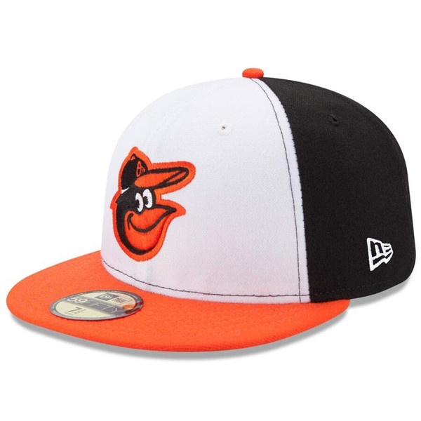 Baltimore Orioles New Era White/Orange Home Authentic Collection On-Field 59FIFTY Fitted Hat