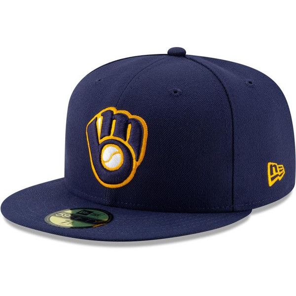 Milwaukee Brewers New Era Navy Alternate 2 Authentic Collection On-Field 59FIFTY Fitted Hat