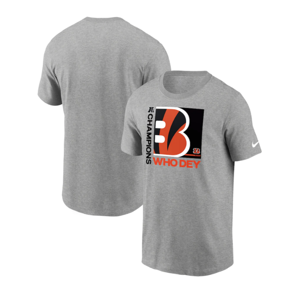 Cincinnati Bengals Nike 2021 AFC Champions Team Slogan T-Shirt - Heathered Gray