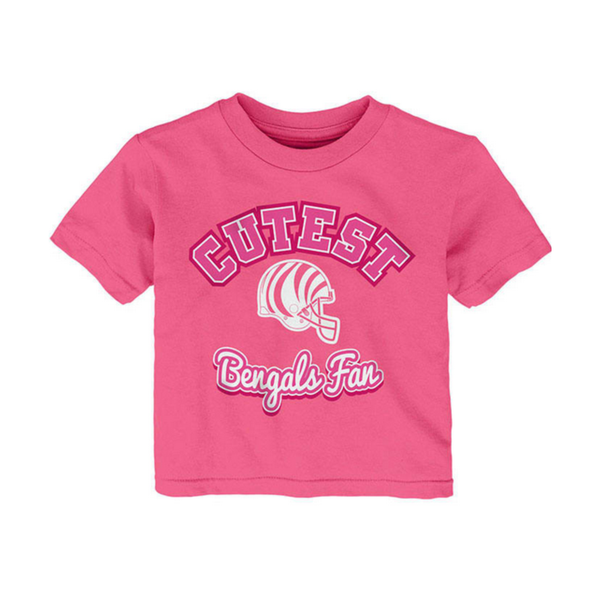 Cincinnati Bengals Toddler Girls Cutest Fan Pink Tee