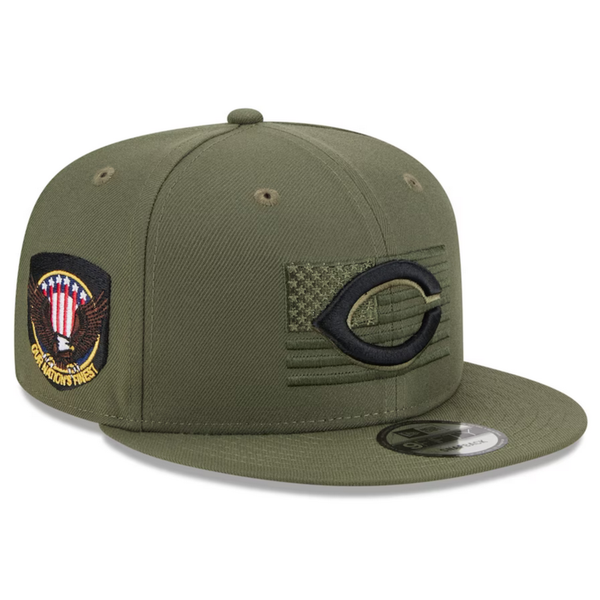 Cincinnati Reds New Era Green 2023 Armed Forces Day 9FIFTY Snapback Adjustable Hat