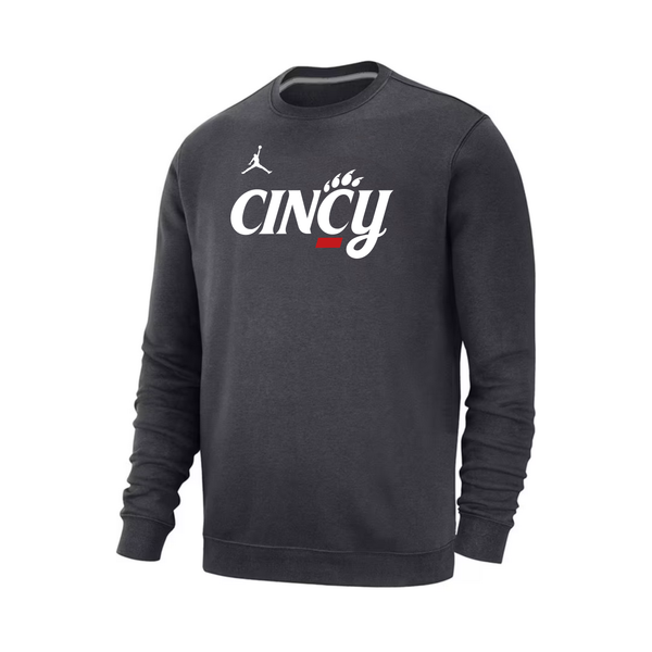 Cincinnati Bearcats Jordan Brand Anthracite Club Fleece Crewneck Sweatshirt