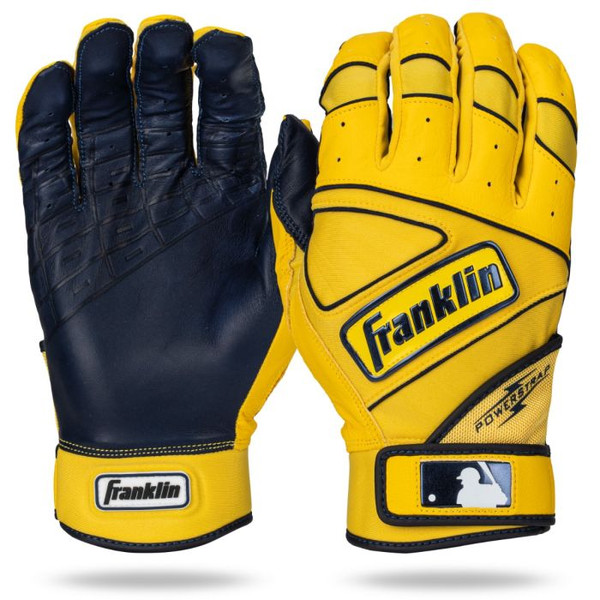 Franklin Powerstrap® Batting Gloves Yellow/Navy