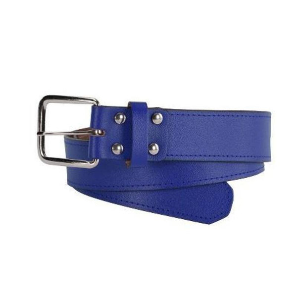 Cov Cath Baseball Royal Leather Belt