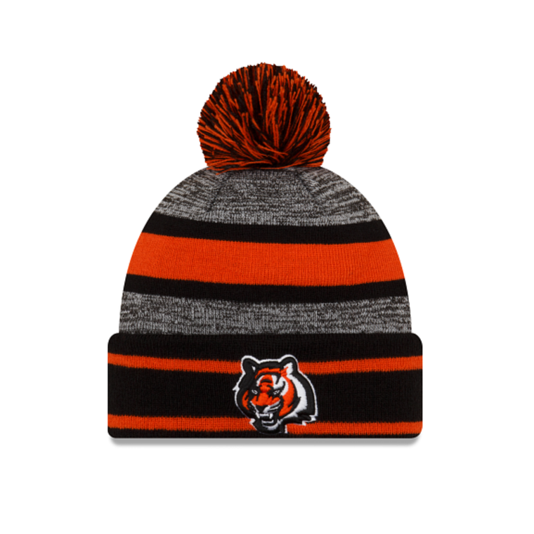 Cincinnati Bengals New Era Striped Pom Cuff Knit