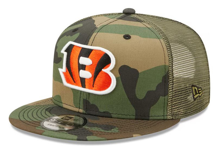 Cincinnati Bengals Camo/Olive New Era Classic Trucker 9FIFTY Snapback Hat