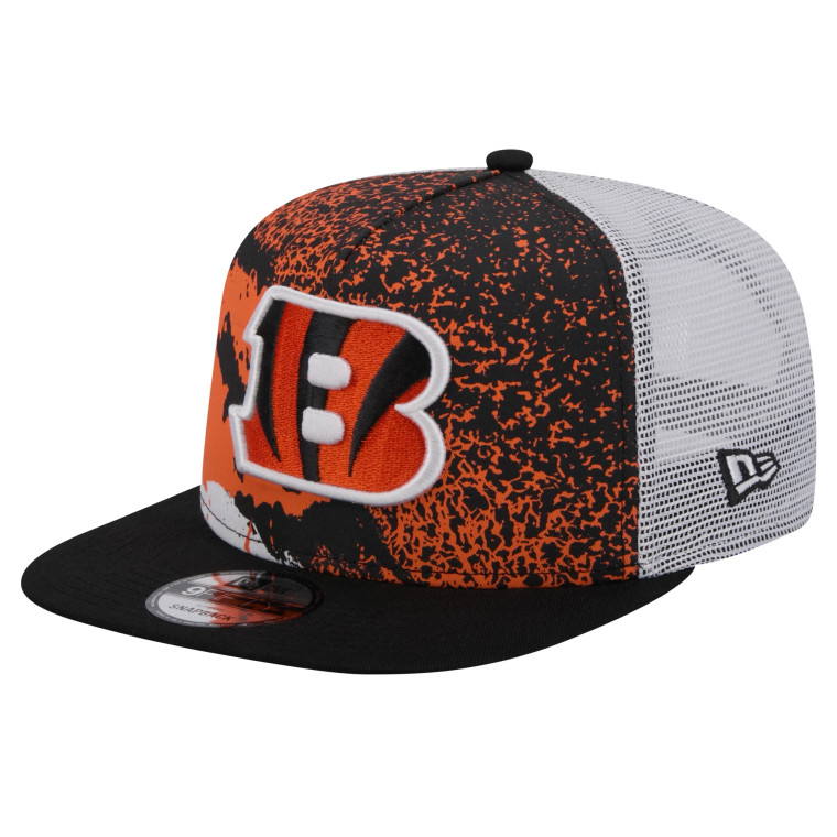 Men's Cincinnati Bengals New Era Black Court Sport 9FIFTY Snapback Hat