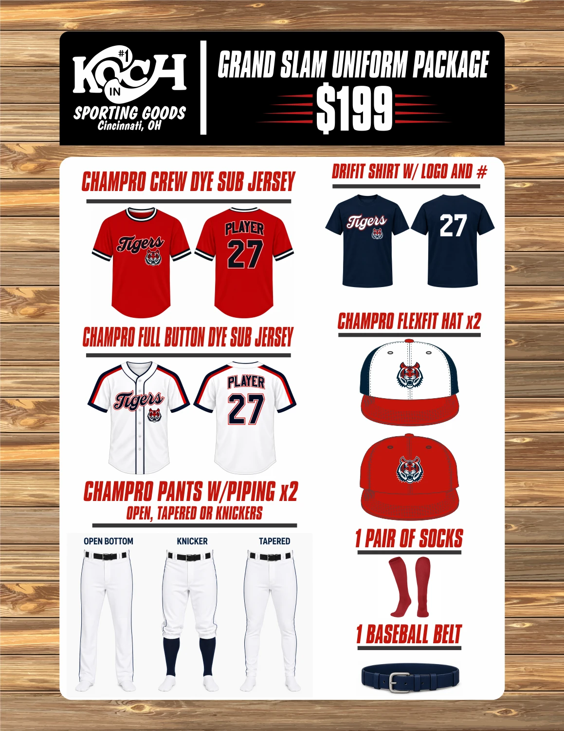 GRAND SLAM UNIFORM PACKAGE