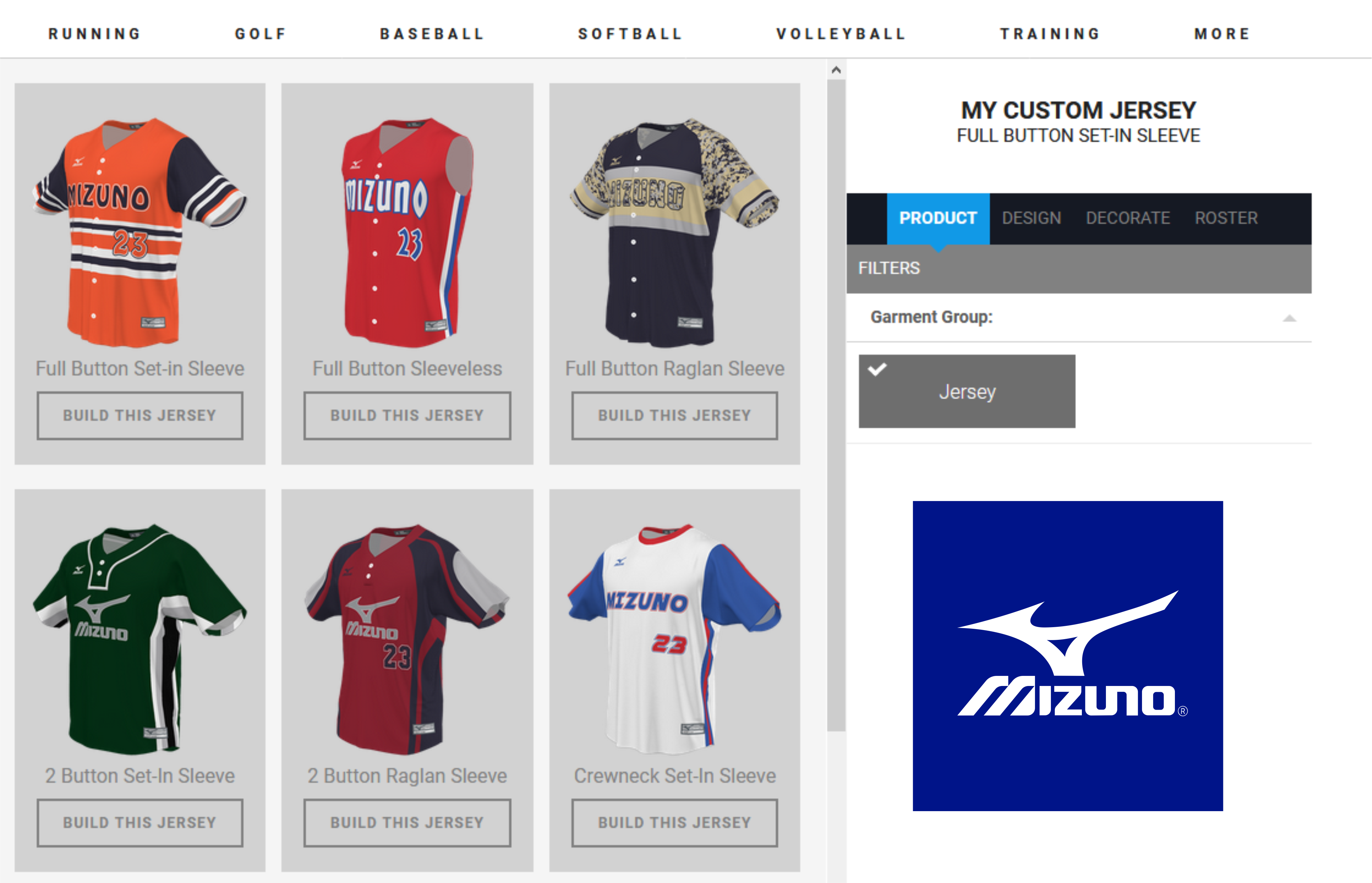 Custom Jersey Builder - Mizuno USA