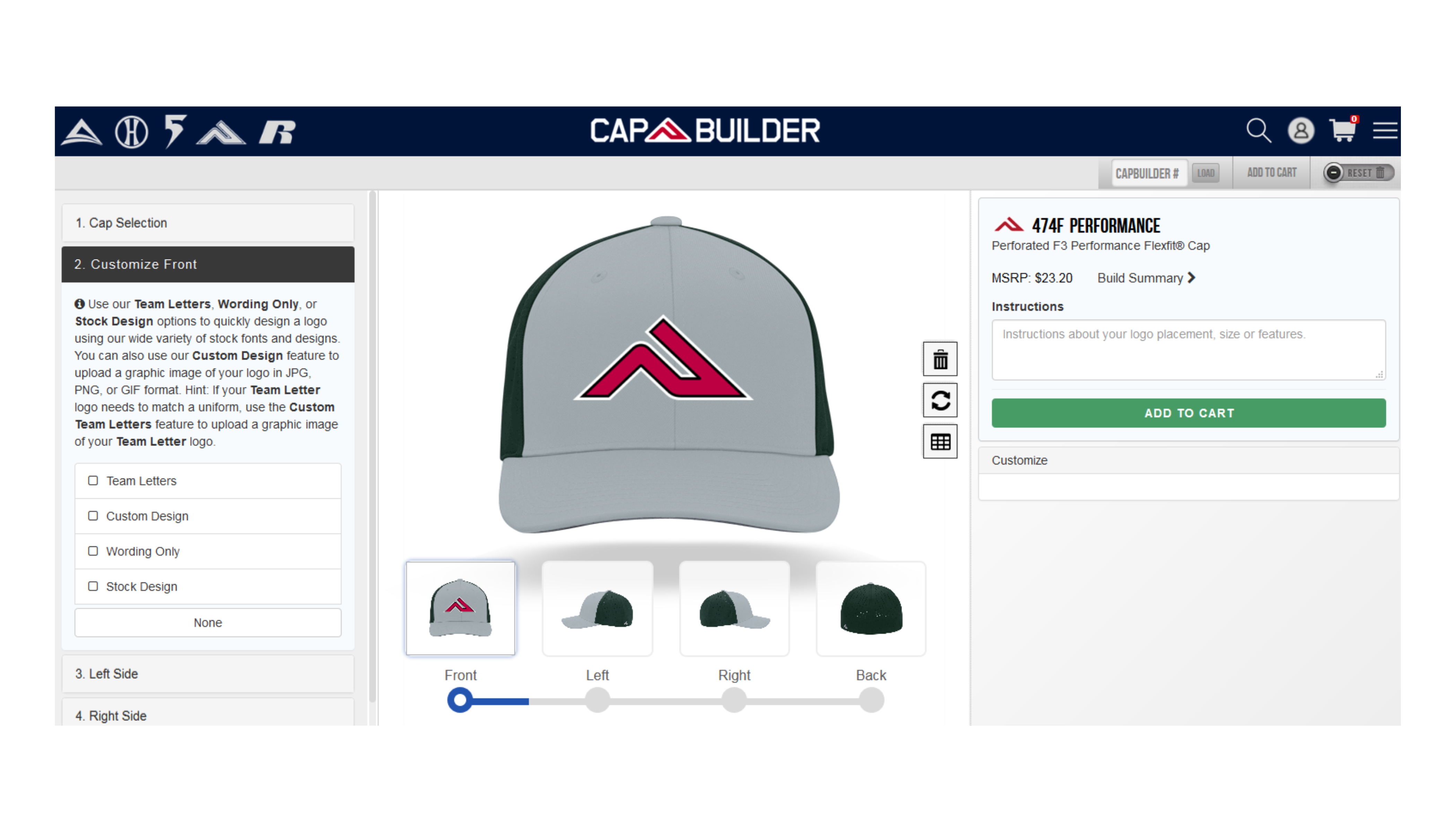 Pacific Headwear Cap Builder