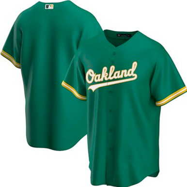 Men's Oakland Athletics Custom Green Alternate Jersey - Replica