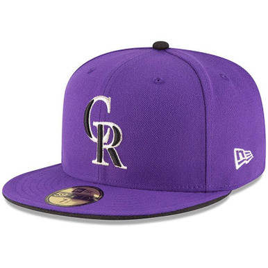 New Era Colorado Rockies On-Field Alternate Authentic Collection 59FIFTY Fitted Hat Black/Purple