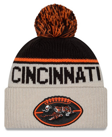 Cincinnati Bengals 2023 NFL Sideline Historic Pom Cuffed Knit