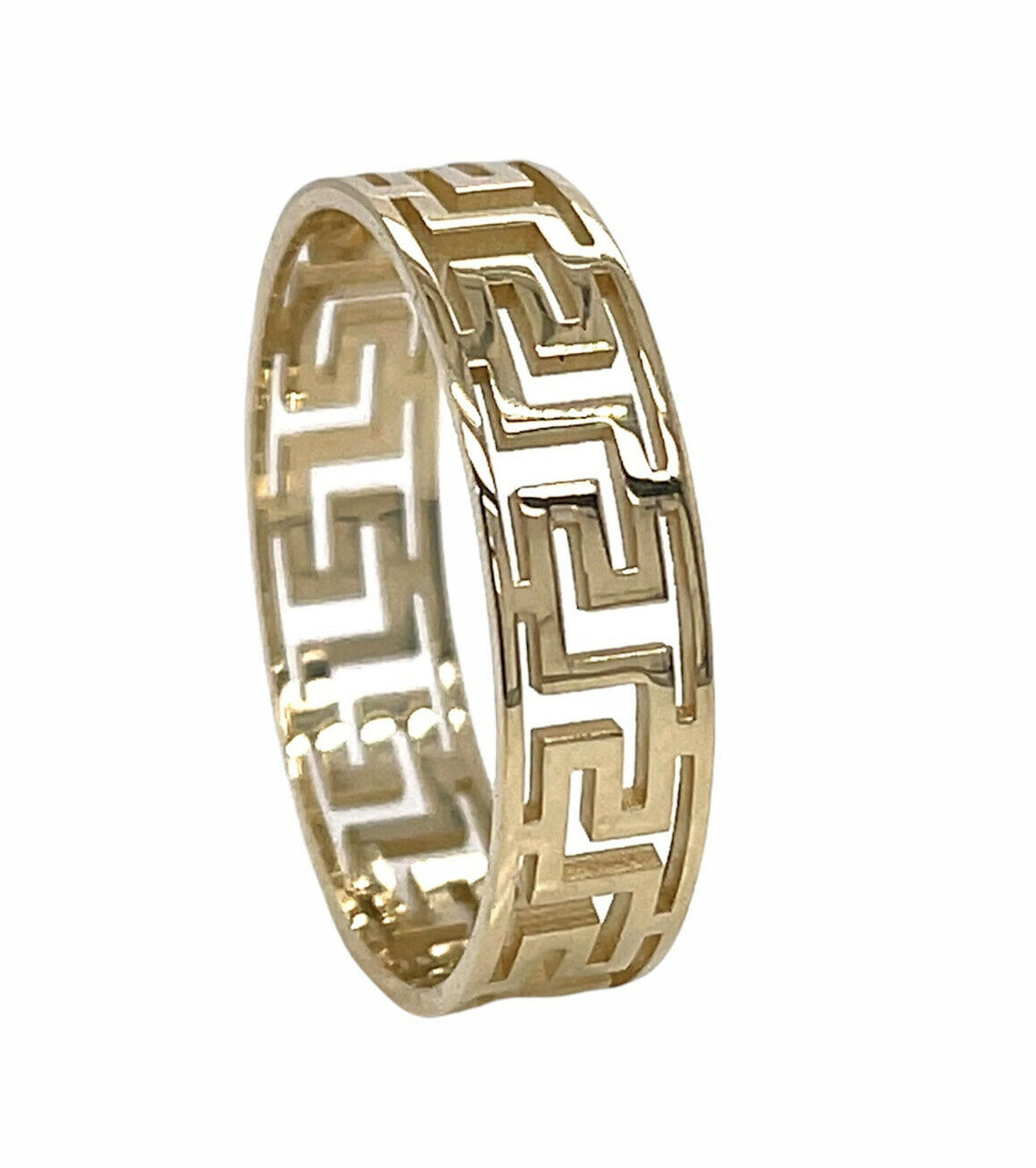 Yellow Gold 6 MM Greek Key Band Ring