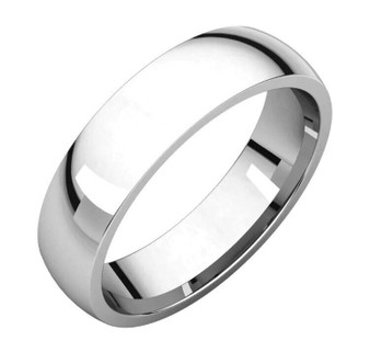 Solid 14K White Gold 5 MM Size 10 Comfort Fit Wedding Ring Band Mens Womens