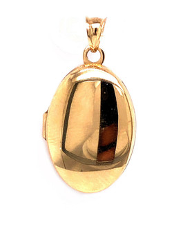 14k Solid Yellow Gold Oval Locket Pendant 4.7 Grams 0.94”