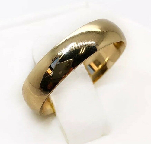 Solid 14K Yellow Gold 5 MM Size 9 Wedding Ring Band Mens Womens