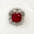 18k Solid White Gold Diamond & Ruby Ring Earrings Pendant Set 55.36 TCW VS1-2,F