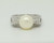 18k Solid White Gold 0.50 CtDiamond & Pearl Ring Size 6.75 For Women