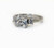 10K Solid White Gold Cubic Zirconia Three Stone Engagement Ring 3.8 Grams