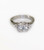 10K Solid White Gold Cubic Zirconia Three Stone Engagement Ring 3.8 Grams