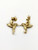 14K Yellow Gold 3D Hummingbird Stud Earrings Women/Men Push Back 14 MM