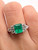 18k Solid White Gold Natural Diamond & Emerald Womens Ring 3.00 Ct VS2, G
