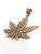 10K Solid Yellow Gold Large Marijuana Leaf Weed Pot Pendant Mens Pendant 7.4 Gr