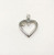 14K White Gold Natural Diamond Heart Womens Charm Pendant 17×13 MM