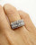 14K Solid White Gold Baguette CZ Womens Wide Cluster Ring 5.7 Gr Size 8.75