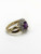 14K Solid Yellow Gold 1.08 TCW Natural Diamond & Oval Amethyst Halo Cluster Ring