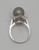 14k White Gold Ring 3/4 Ct Round & Baguette Diamonds & 11mm Black Tahitian Pearl