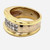 18K Solid Two Tone Gold 2.4 Ct Natural Princess Cut Diamond Mens Ring 18.5 Grams