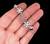 18k White Gold 0.42Ct Natural Diamond Long Flower Pendant & Chain Necklace Women