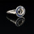 Art Deco 14K White Gold Semi Mount Ring Natural Sapphire & Diamond 1 Ct Round