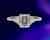 1.56 Ct Emerald & Trillion Cut Moissanite 18k White Gold 3 Stone Engagement Ring